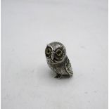 Silver figure of an owl stamped Sterling