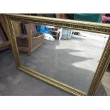 Regency style wall mirror, rectangular beveled plate in gilt frame W102cm