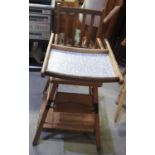 1940's childs folding high chair/walker W35cm D50cm H93cm