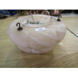 Pink marbled glass hanging lampshade