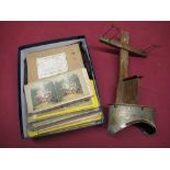 Victorian Stereoscopic viewer with a large collection of plates including Jersey Washington, various