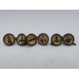 Set of 6 Vintage Guinness dress shirt collar studs