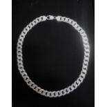 Sterling silver curb chain necklace stamped 925 Italy L51cm 4.02ozt