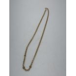 9ct yellow gold ring link necklace L57cm, 14.5g