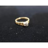 Hallmarked 18ct gold diamond solitaire ring stamped Sheffield 750 1975 Size K 1/2 gross 2.7g