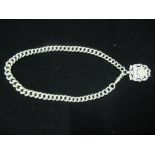 Hallmarked Sterling silver albert chain and fob 2.6ozt