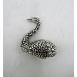 Silver brooch in the form of a swan stamped Sterling