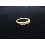 Hallmarked 18ct gold half hoop diamond eternity ring Size N 1/2 gross 3.9g