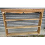 Pine three tier open wall rack W125cm H98cm