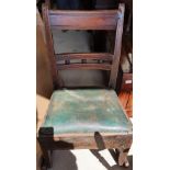 C19th country made rocking chair with drop in seat and side drawer on square supports with