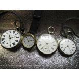 L.Hinchliffe, Filey silver key wound open faced pocket watch, gilt full plate fusee lever movement