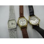 Imdeo lady's 17 jewel wristwatch on integral bark effect bracelet, lady's Rotary wrist watch in