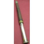 Gieves Ltd. single draw leather bound brass and nickel plated telescope no:9012 inscribed 'Officer