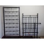 Edwardian brass and cast iron single bedstead W91cm H151cm