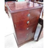 Charles Sheraton mahogany hi-fi cabinet with lifting top and single door W45cm D42cm H91cm
