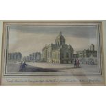 Set of four C20th coloured Japanese woodcut prints, C19th view of Castle Howard, other prints and an