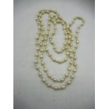 Opera length pearl necklace