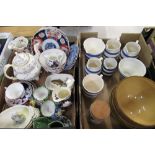 Two C20th TG Green Ltd mixing bowls, Cornish blue and white kitchen ceramics, three C20th Imari