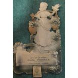 French WWI period wall embossed paper calendar for 1915 L40cm