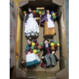 Royal Doulton figurines "Biddy Penny Fathering" HN1843, "Balloon Lady" HN2935, "The Old Balloon