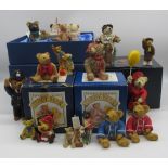 Collection of Colour Box miniatures boxed and unboxed teddy bear figurines including one large