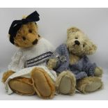 Artist bear by Vanessa "Celia" wearing original white dress and velvet headband, Limited Edition 1/