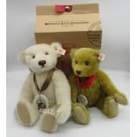 Steiff 150 Year Margarete Steiff Anniversary Teddy Bear in white mohair with working squeaker and