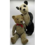 Chiltern c. 1930's musical panda with wind up mechanism that plays 'Go To Sleep Lullaby,' H43cm