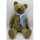 W.J Jerry teddy bear in blonde mohair with clear glass eyes, jointed arms and legs, swivel head