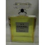 Chanel - large perspex dummy No.5 Parfum bottle H33cm, W22cm D9.5cm