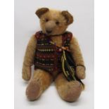 Chad Valley Magna c. 1930's large teddy bear in golden mohair, with glass eyes, jointed arms and