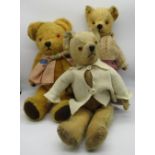 Circa 1950's Pedigree teddy bear in golden mohair, with original features, glass eyes, jointed