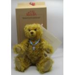 Steiff Golden Jubilee Teddy Bear in golden mohair with monogram 'EII R' embroidered on right foot