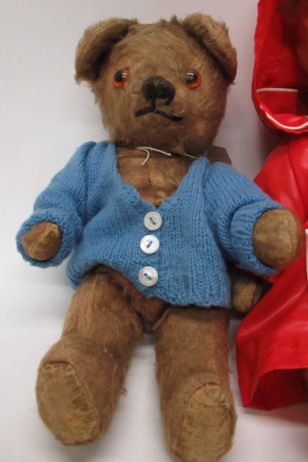 Collection of c1940s/50s British teddy bears including a c1950s Chiltern teddy bear in blonde mohair - Image 2 of 5