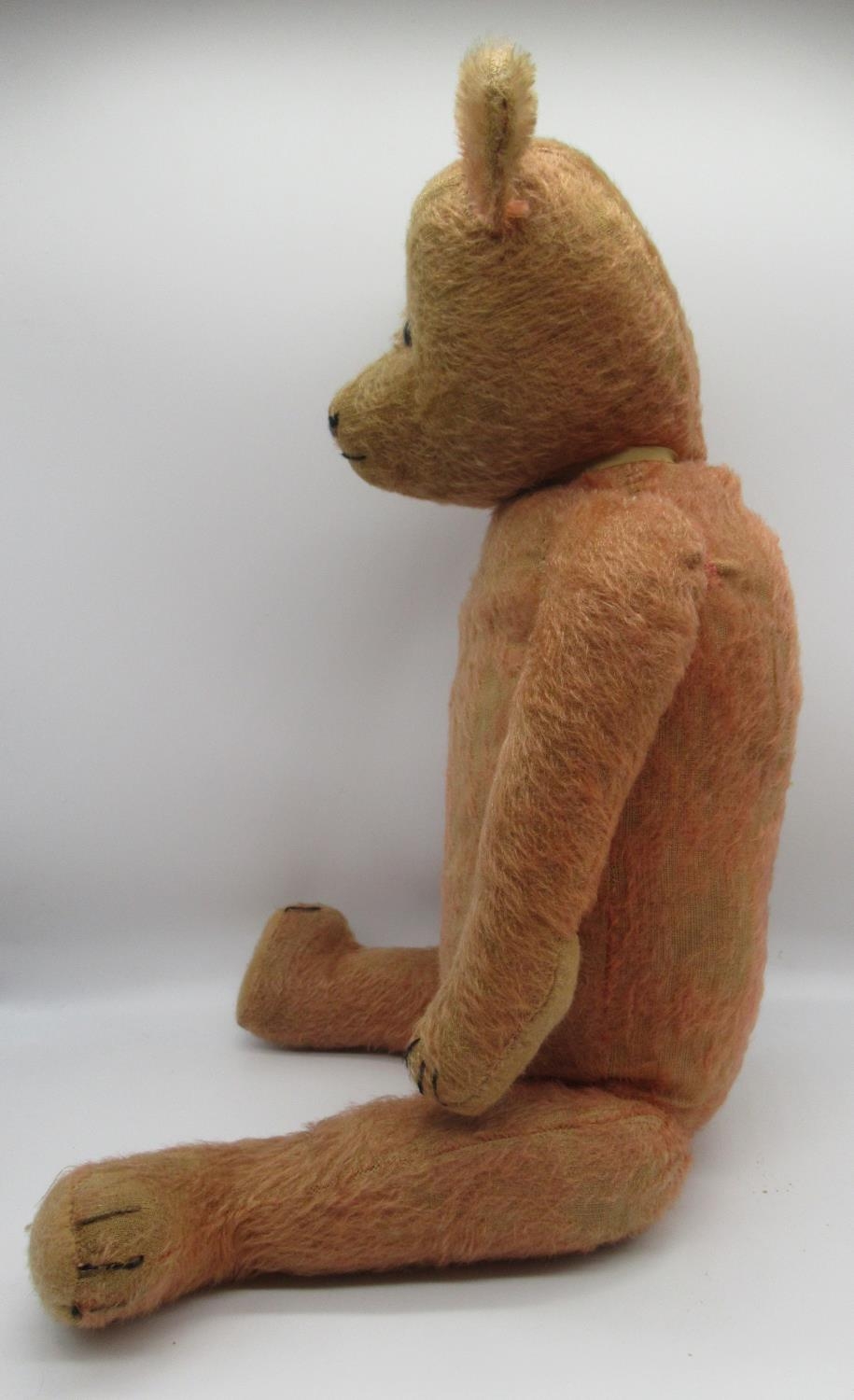 Circa 1920's American bear, in deep pink mohair, with glass eyes, jointed arms and legs and swivel - Image 3 of 5