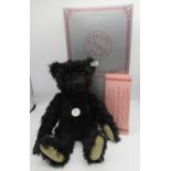 Steiff 1912 Replica Teddy Bear in black mohair with working growler mechanism, Limited Edition no.