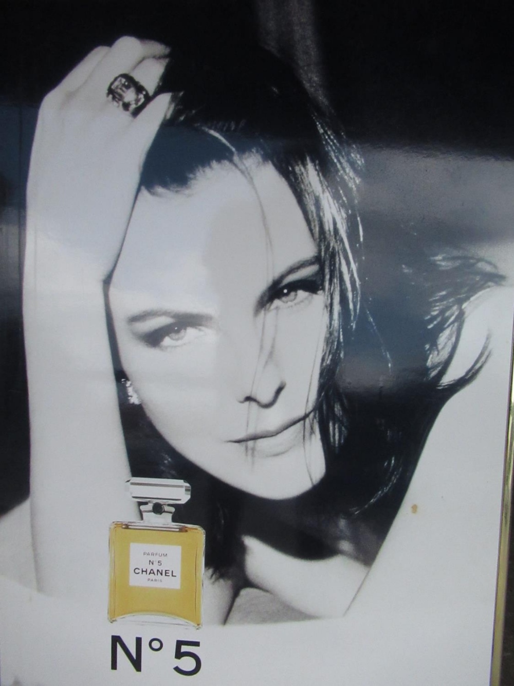 Chanel - advertising poster for Chanel No.5 Parfum in gilt finish frame W116cm H81cm