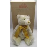 Steiff British Collectors 2000 teddy bear in champagne mohair with working growler mechanism and