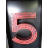 Chanel - advertising sign illuminated with the numeral 5 W77cm H125cm