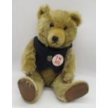 Circa 1950's Chiltern working jingling teddy bear, in original condition, in golden mohair, with