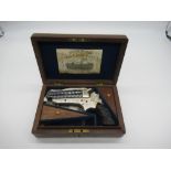 Burr Walnut cased Tipping & Lawden Sharpes patent .30 pistol with 3" blued barrels serial no.3093 in