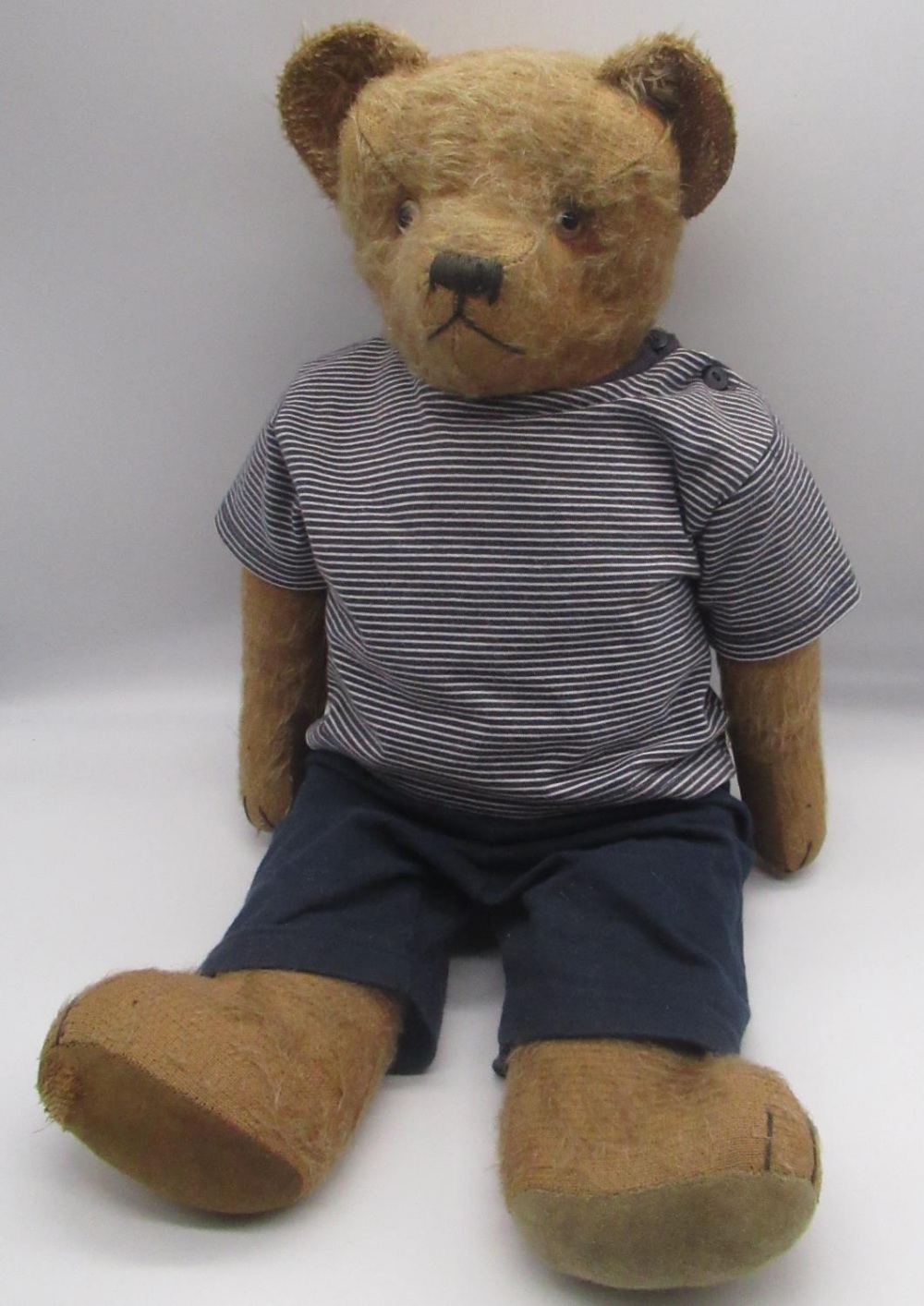 Circa 1920/30's French teddy bear in cinnamon mohair, with clear glass eyes, jointed arms and - Image 2 of 3