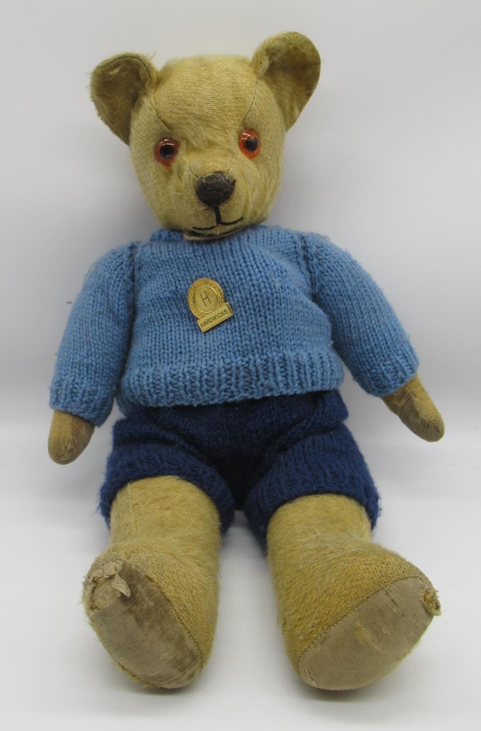 Collection of c. 1940/50's British teddy bears: Pedigree c. 1950's teddy bear with original pads, - Image 2 of 5