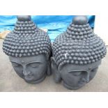 Craig Revel Horwood Collection - pair of composition Tibetan style God heads H60cm (2)