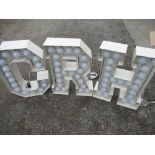 Craig Revel Horwood Collection - set of three Vegaz Lights illuminated letters C, R and H for