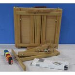 Windsor & Newton beech folding artists easel, set of Windsor & Newton lightweight sketchers of