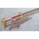 Jodie Kidd Collection - pair of early C20th decorative halberds with shafts (A/F)