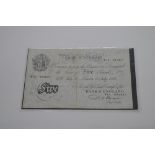 Bank of England white £5 note no. V15075231, dated 11th July 1951