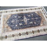 Blue and beige ground Persian pattern rug 192cm x 125cm