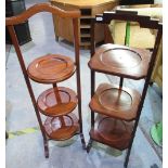 Mahogany 3 tier art deco cake stand and another similar cake stand (2)